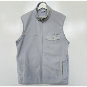 Columbia PFG Harborside Men's Fleece Vest Size Medium Light Gray Hiking Golf